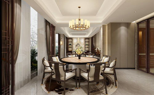 傳家裝飾裝修設(shè)計(jì)案例鑒賞 大開(kāi)大合的新中式大宅 珠海亨泰山莊別墅
