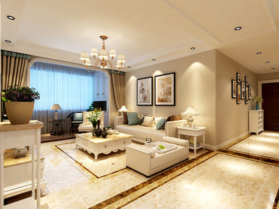 濟南福景佳苑126平歐式風格家庭裝修設(shè)計案例