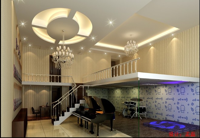 孟磊設計師 琴行空間的韻律之美——裝修設計效果圖賞析